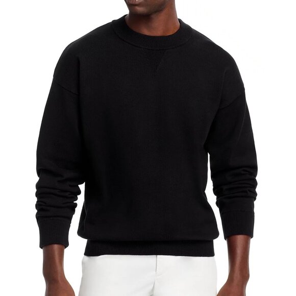 Hugo Boss Men's LS HUGO Swart Pullover Sweater Cotton Knit Logo Crewneck Black - Picture 1 of 6
